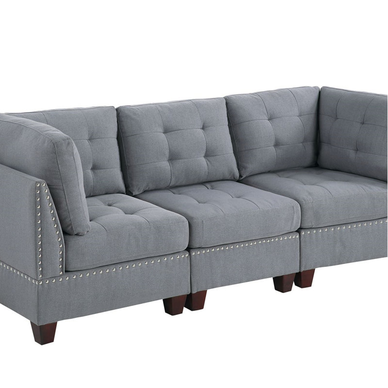MODULAR SET - 3PC Linen Sectional Sofa