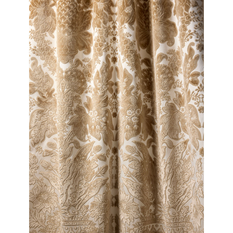 The MET x The House of Scalamandre Regis Velvet Damask, Fawn