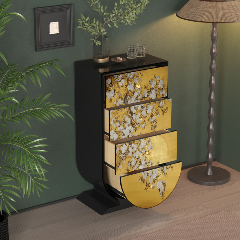 Commode d'appoint de rangement moderne à quatre tiroirs