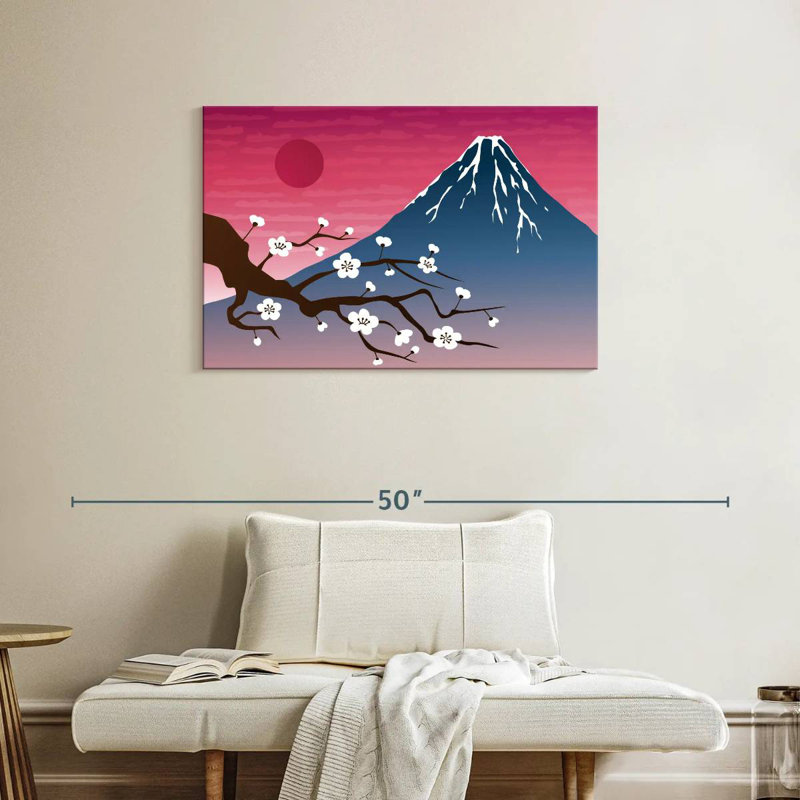 Alvord Mount Fuji And Sakura, 24" H x 36" W