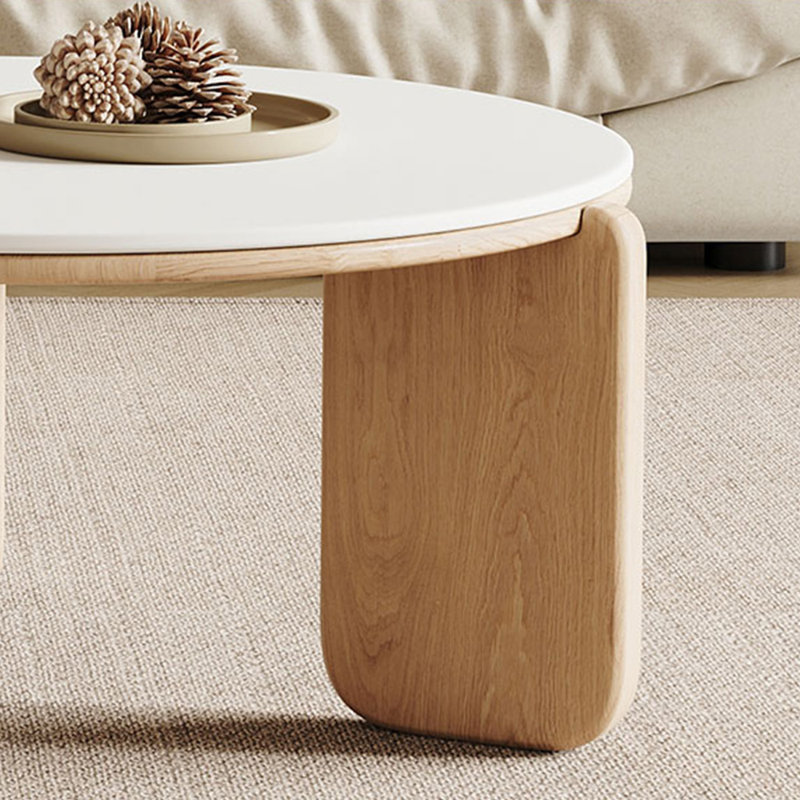 Table basse simple en bois massif de style beurre