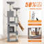 Grand arbre à chat et tour de 72 pouces pour chats d'intérieur - avec poteaux à griffes recouverts de sisal, perchoirs rembourrés, condos et panier-1235352841