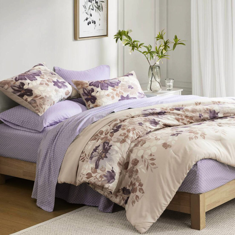 Édredon très grand taupe - microfibre douce, rembourrage et drap pour 100%, conception coordonnée