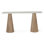 Caldera Console Table with White Travertine and Light Oak Base