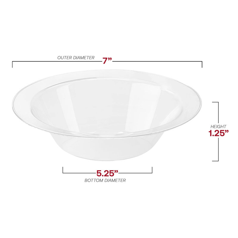 Bols à soupe ronds en plastique transparent économique (35 cl) - 120 bols