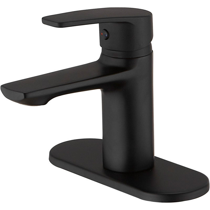 Single-Hole Single-handle Bathroom Faucet with Drain Assembly, Matte Black