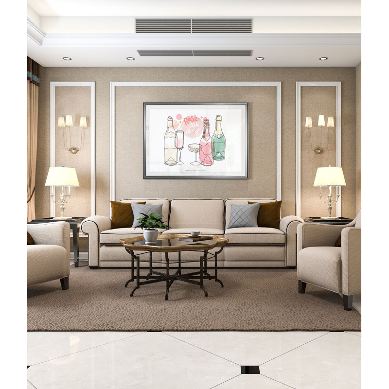 « champagne-voeux ii », impression, H 20 po x l 24 po x P 1,5 po, Cadre argenté