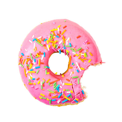 Bitten Strawberry Donut - Wrapped Canvas Print