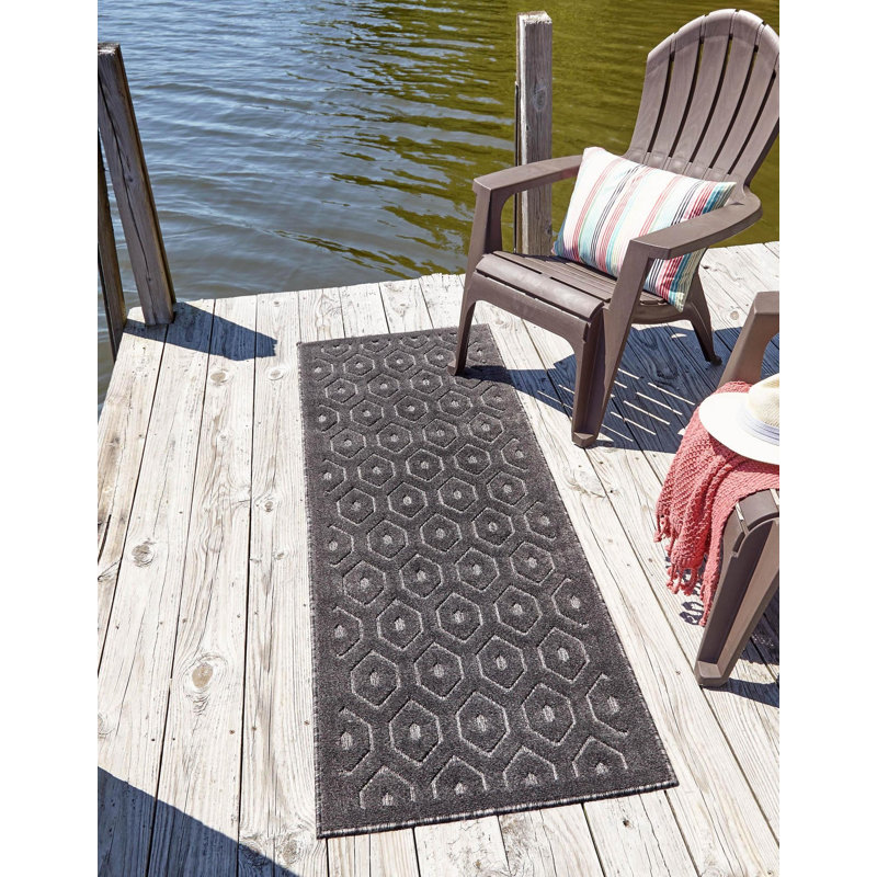 Grindstaff Geometric Indoor / Outdoor Rug, Runner 2' x 6'