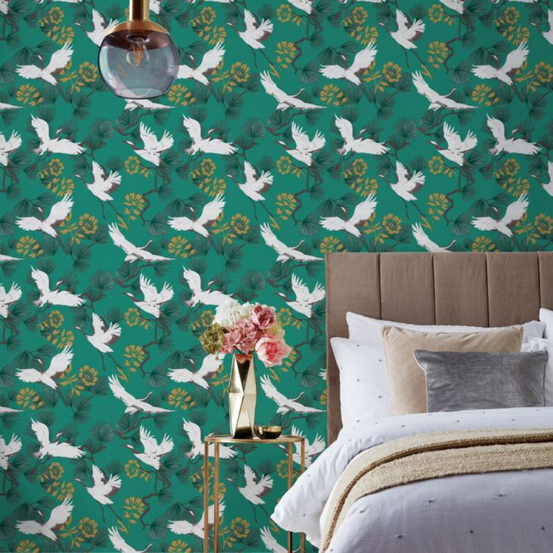 Alexiyana 1m x 53cm Matte Wallpaper Roll, Green/Yellow/Brown