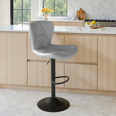Higginsport Swivel Upholstered Adjustable Height Counter Stool with Metal Frame
