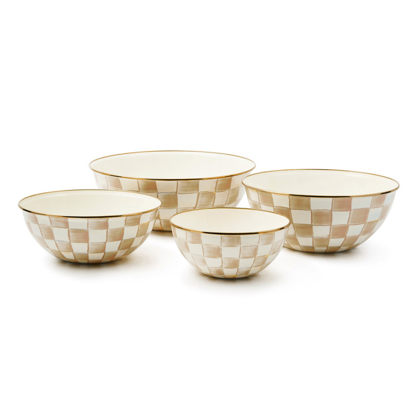 Mocha Check Medium Everyday Bowl, 11"