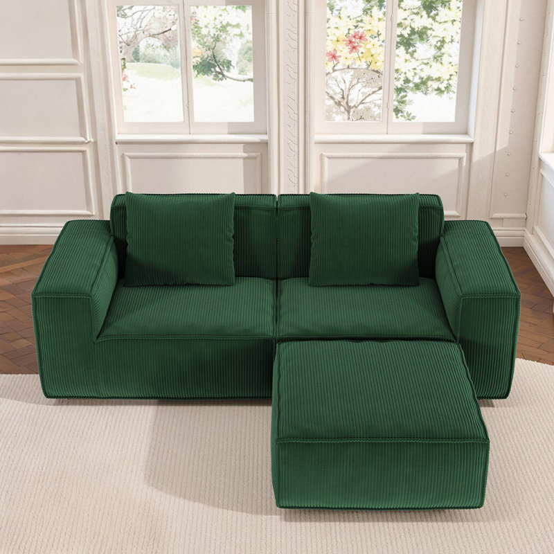 Canapé modulaire pouvant être converti en canapé-lit surdimensionné., Vert