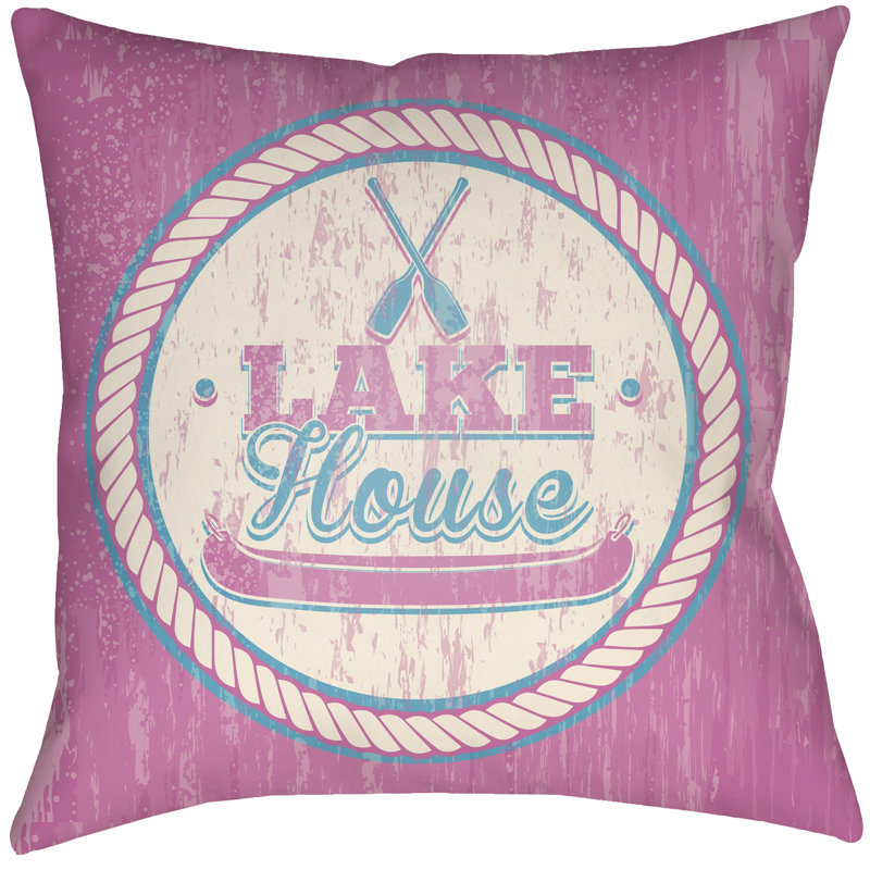 Litchfield Lake Reversible Throw Pillow, Fuchsia/Aqua, 20" H x 20" W