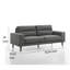 Vile Sofa, 79 Inch Grey Polyester, Classic Tapered Solid Wood Legs