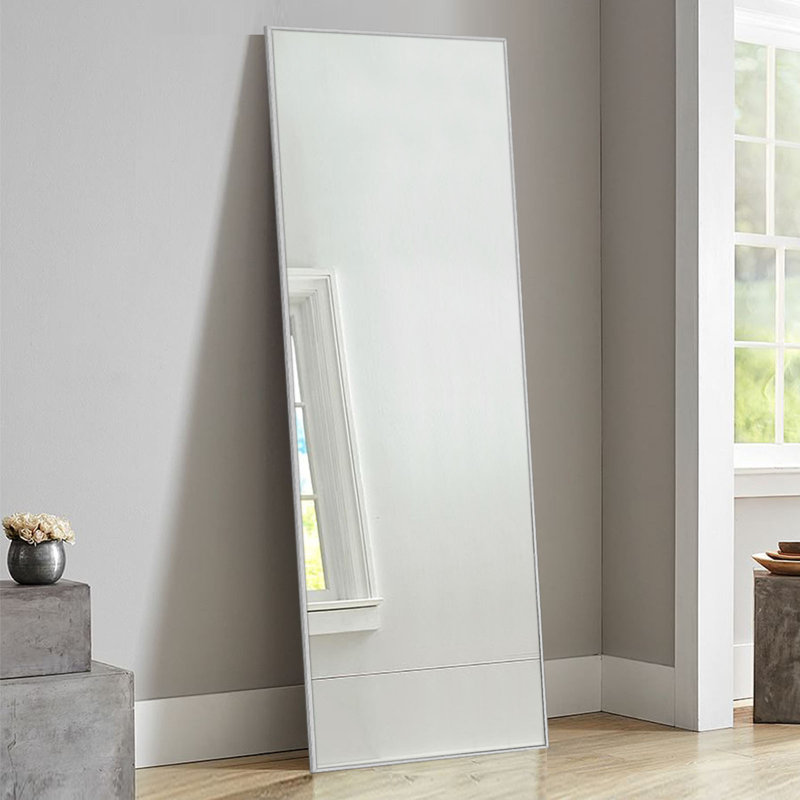 Clift Metal Flat Floor Mirror, Silver