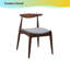 Ensemble de 2 chaises de salle à manger en bois d'hévéa - dossier ergonomique, coussins et structure en bois d'hévéa massif, capacité de 300 lb, design Mid-Century-1866255140