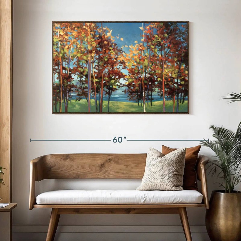 Kaléidoscope, 46 po x 31 po, Cadre flottant noyer