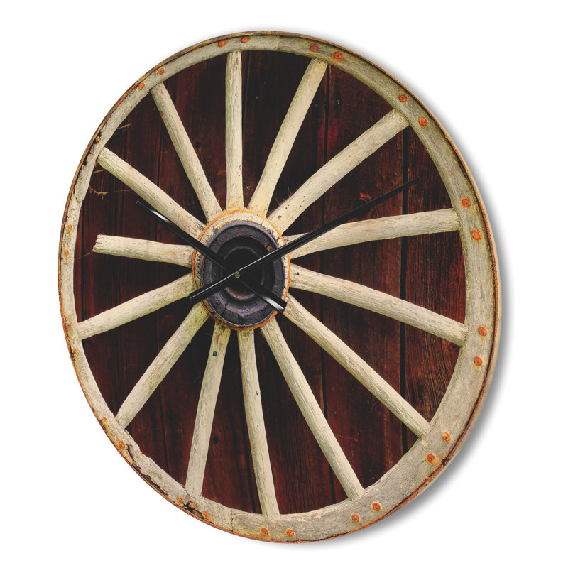 Horloge murale en bois sur roulette Country Country, Moyen