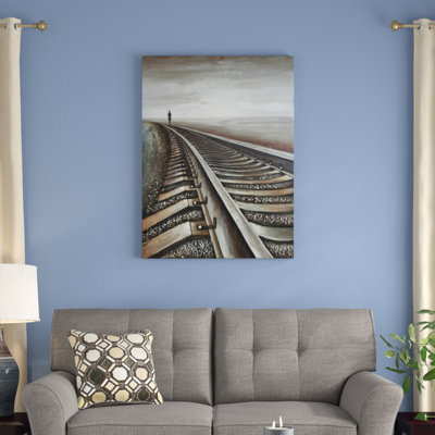 « chemin de fer ii », reproduction de peinture à l’huile sur toile tendue