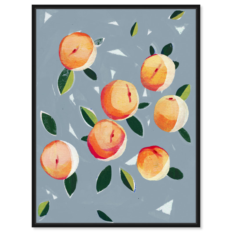 «Dusty Blue Peaches», impression sur toile, Cadre noir, H 16 po x l 11 po