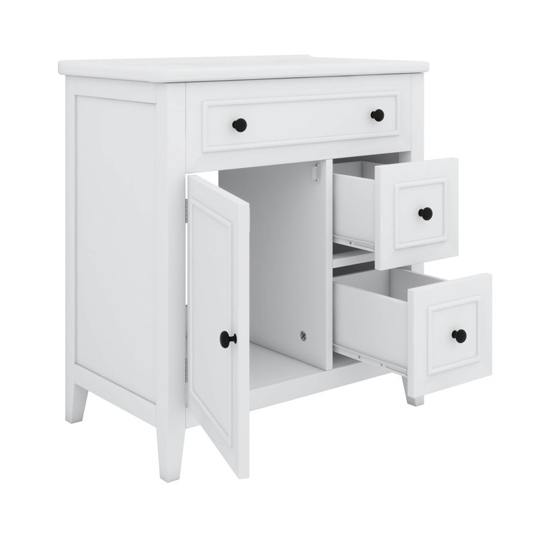 Meuble-lavabo 30 po avec comptoir d'évier, Blanc