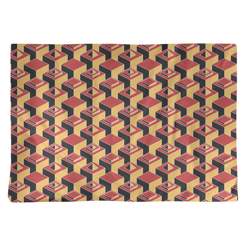 Napperon classique en coton 18 po Skyscraper, Rouge/jaune, polyester