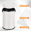 Poubelle de cuisine en acier inoxydable à l'épreuve des empreintes digitales, 17 gallons / 65 L - Couvercle pivotant, fermeture silencieuse, poubelle ronde commerciale robuste pour la maison, le bureau, le restaurant et le plateau tournant blanc