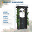 Wooden Garden Arbour with Gate & Trellis Arch for Climbing Plants, Outdoor Decor for Yard & Patio-123135293