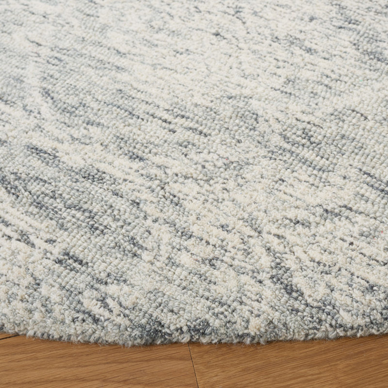 Alfkil Metro Hand Tufted Indian Wool And Cotton With Latex Damask Rug, Rectangle 5' x 8'