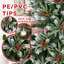 Arbre de Noël artificiel en forme de pomme de pin et de baies rouges-2135198458