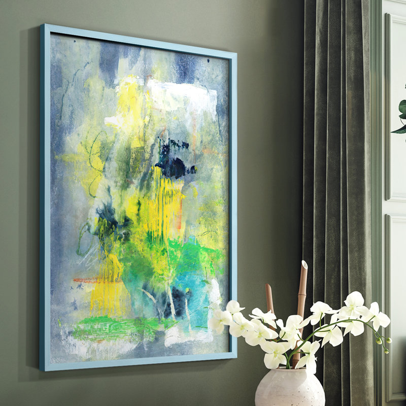 «Sweet Things I», reproduction encadrée - bois massif, Bleu, H 10 po x l 8 po