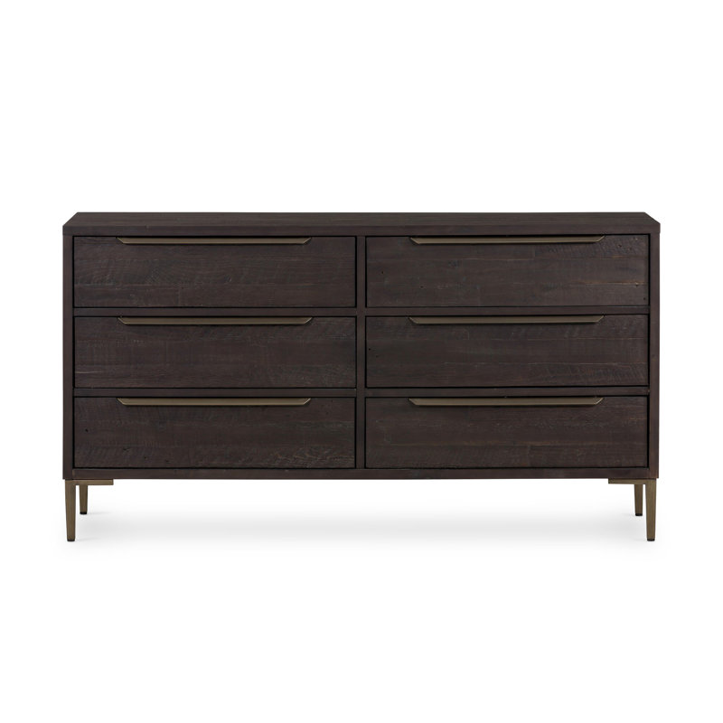 Wyeth 6 - Drawer Solid Wood Dresser, Black