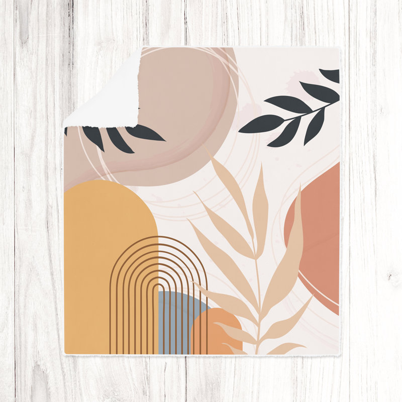 Throw Blanket, 51" W x 60" L, Yellow/Orange/Tan