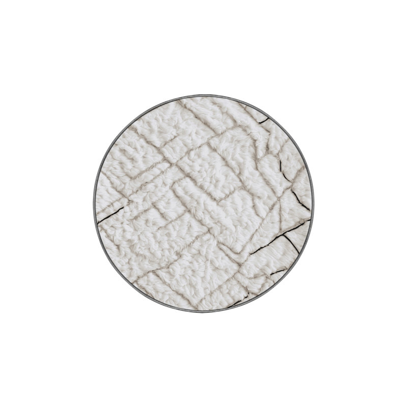 Machine Washable Gray Area Rug, Round 6'