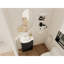Meuble-lavabo moderne en châtaignier noir avec lavabo en céramique et rangement réglable