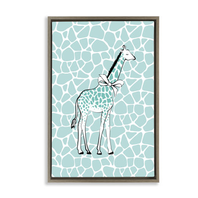 Blue Patterned Glam Giraffe Canvas by Martina Pavlova