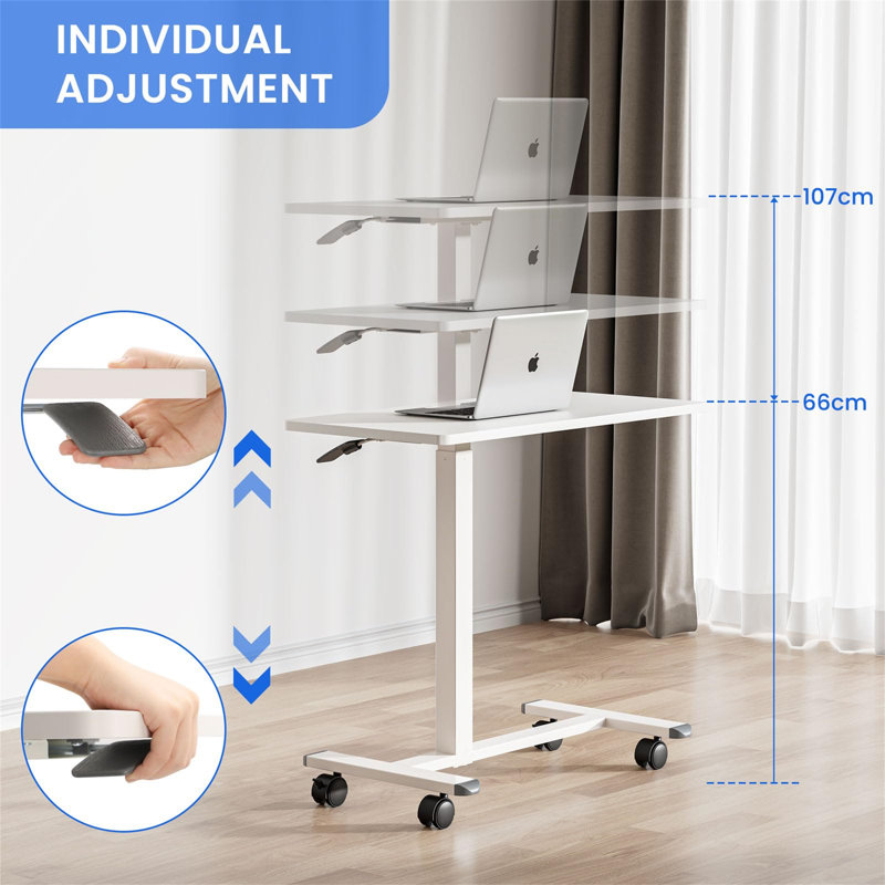 Shaunea Adjustable Standing Desk, White