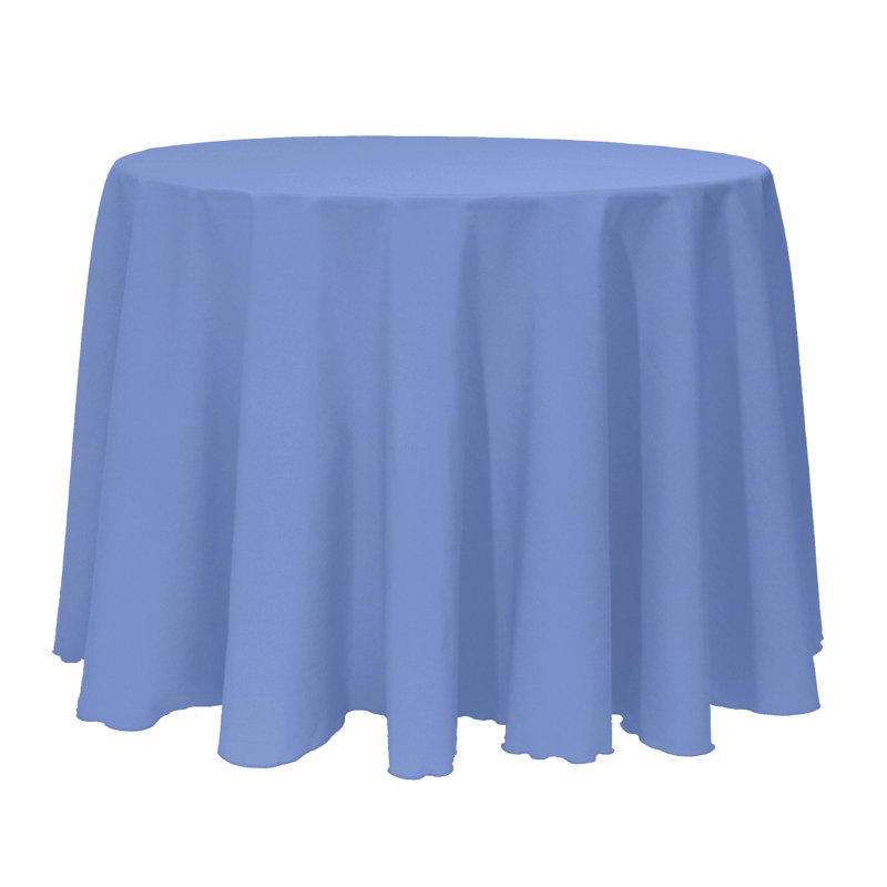 10 Pack Round Polyester Linen Tablecloth, 120" x 120", Periwinkle