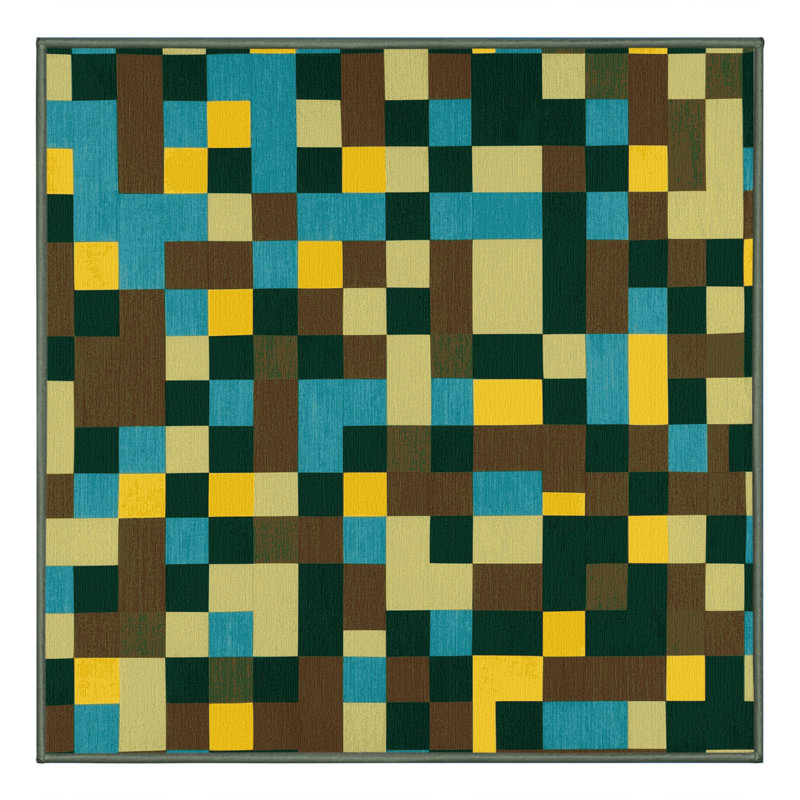 Earth Mosaic Grid Rug, Square 3'