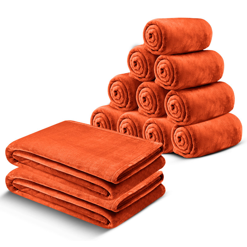 Plush Mink Fleece Blanket – Ultra-Soft, Lightweight Throw For All Seasons, 230cm x 270cm, Rust