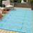 Reversible & Collapsible Outdoor Plastic Area Rug - Modern Abstract Low-Pile Carpet, Mark Resistant, Easy Clean for Patio, Camping, Picnic, RV-477737554-477737566