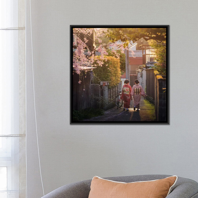«Spring in Japon X III», reproduction d'impression sur toile, H 18 po x l 18 po x P 1,5 po, Toile avec cadre noir