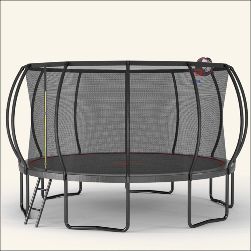 Trampoline 14 pi avec cadre galvanisé à haute trempette, pour un rebond et une sécurité ultimes