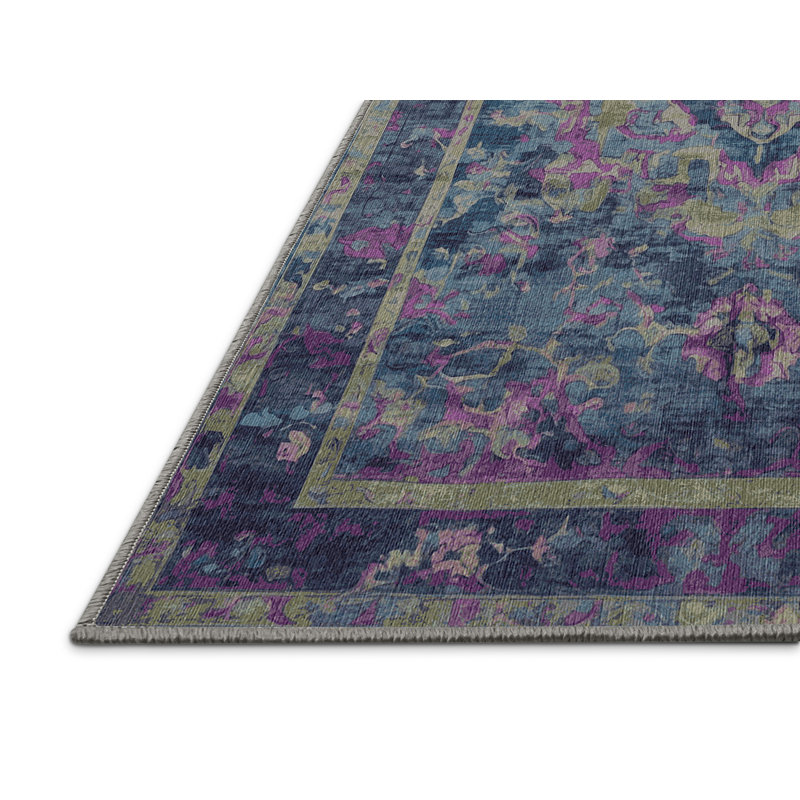 Machine Washable Gray Area Rug, Rectangle 6' x 9'