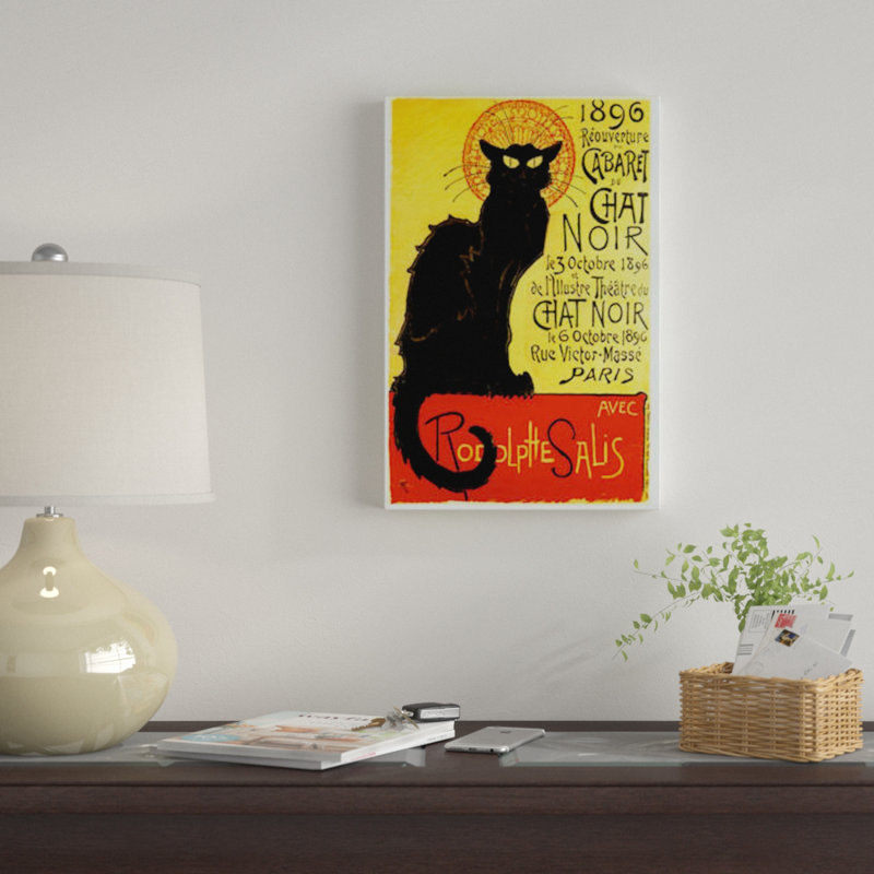 « brumeux cabaret du chat noir, 1896 », reproduction d’impression sur toile, H 12 po x l 8 po x P 0,75 po, Toile tendue