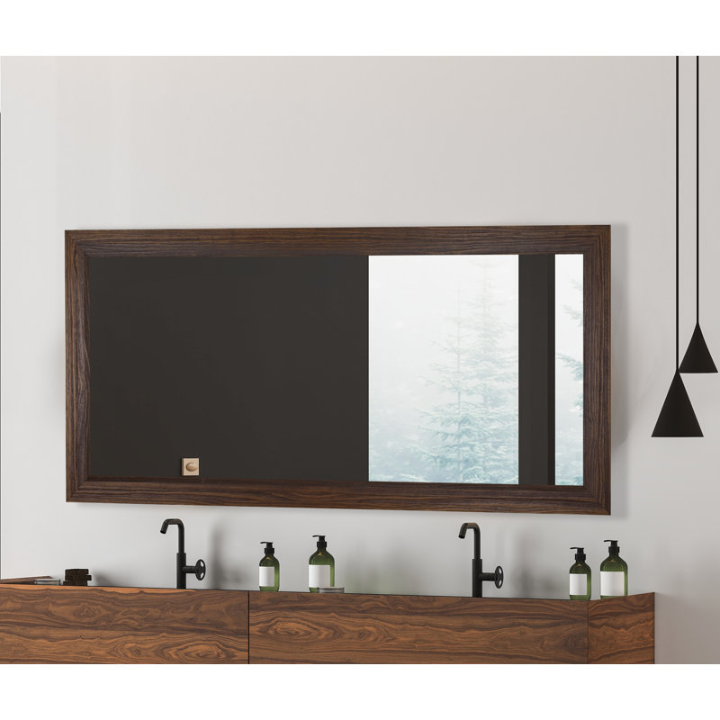Dakston Solid Wood Flat Wall Mirror, 39.25" H x 55.75" W