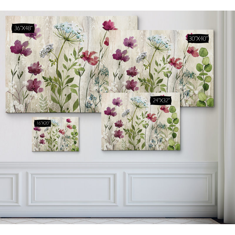 Meadow Flowers II - impression, H 30 po x l 40 po, Toile tendue, Sans cadre