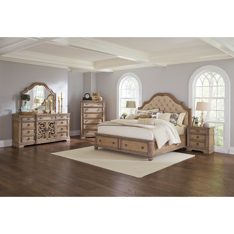 Tuscany Upholstered Standard Storage Bed, Queen