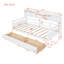 Lit de jour simple, support en lattes de bois, avec tablettes de chevet et deux tiroirs, blanc-1845735559